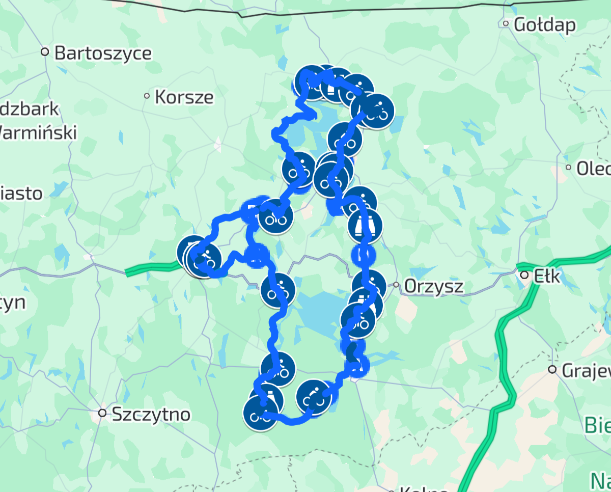 mazurska petla rowerowa mapa